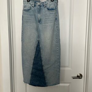 Blank New York Denim Maxi skirt back slit.NWT size 29.